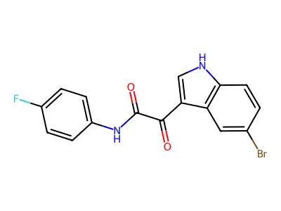 N1-(4-fluorophenyl)-2-(5-bromo-1H-indol-3-yl)-2-oxoacetamide structure