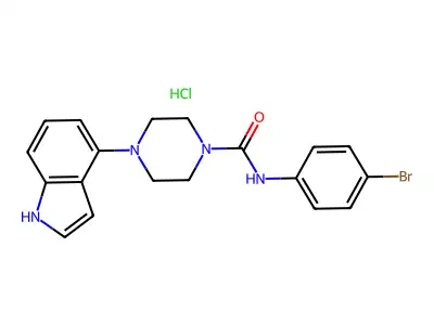 1-Piperazinecarboxamide,n-(4-bromophenyl)-4-(1h-indol-4-yl)-,hydrochloride structure