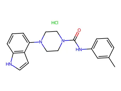 1-Piperazinecarboxamide,4-(1h-indol-4-yl)-n-(3-methylphenyl)-,hydrochloride structure