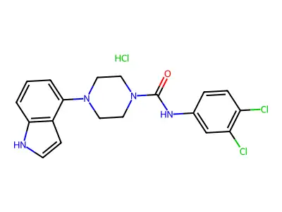 1-Piperazinecarboxamide,n-(3,4-dichlorophenyl)-4-(1h-indol-4-yl)-,hydrochloride structure