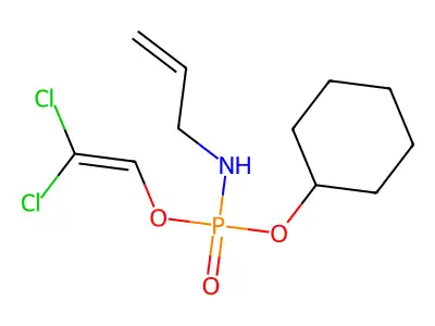 Phosphoramidic acid, 2-propenyl-, cyclohexyl-2,2-dichloroethenyl ester structure