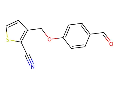 3-[(4-Formylphenoxy)methyl]thiophene-2-carbonitrile structure