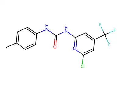 N-[6-chloro-4-(trifluoromethyl)-2-pyridyl]-N'-(4-methylphenyl)urea structure