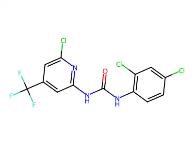 N-[6-chloro-4-(trifluoromethyl)-2-pyridyl]-N'-(2,4-dichlorophenyl)urea structure