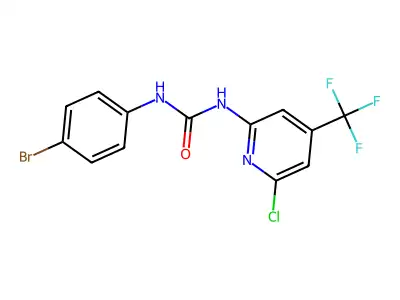 N-(4-bromophenyl)-N'-[6-chloro-4-(trifluoromethyl)-2-pyridyl]urea structure