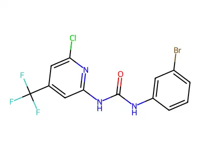 N-(3-bromophenyl)-N'-[6-chloro-4-(trifluoromethyl)-2-pyridyl]urea structure