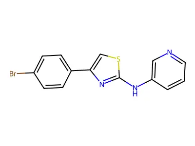 (4-(4-Bromophenyl)(2,5-thiazolyl))-3-pyridylamine structure