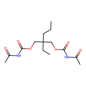 1,3-Propanediol, 2-ethyl-2-propyl-, bis(acetylcarbamate) structure