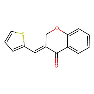3-[(E)-2-thienylmethylidene]-2,3-dihydro-4H-chromen-4-one structure
