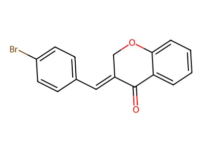 (3E)-3-[(4-bromophenyl)methylidene]-3,4-dihydro-2H-1-benzopyran-4-one structure