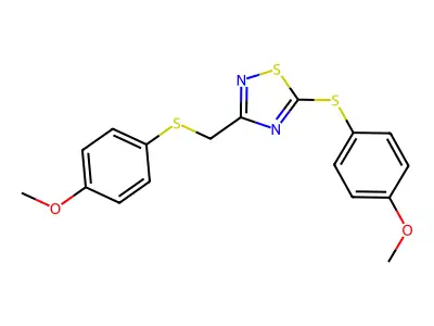 5-[(4-Methoxyphenyl)thio]-3-[[(4-methoxyphenyl)thio]methyl]-1,2,4-thiadiazole structure