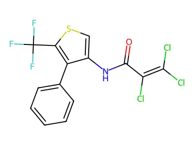 N1-[4-phenyl-5-(trifluoromethyl)-3-thienyl]-2,3,3-trichloroacrylamide structure