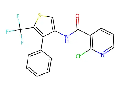N3-[4-Phenyl-5-(trifluoromethyl)-3-thienyl]-2-chloronicotinamide structure
