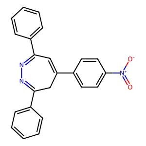 5-(4-nitrophenyl)-3,7-diphenyl-4H-diazepine structure