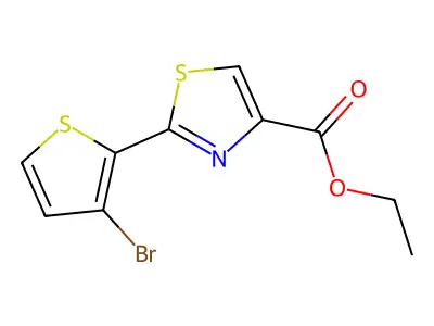 Ethyl 2-(3-bromothiophen-2-yl)-1,3-thiazole-4-carboxylate structure