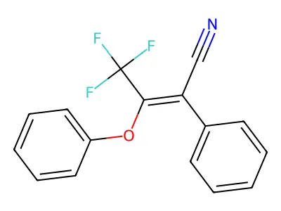 4,4,4-Trifluoro-3-phenoxy-2-phenylbut-2-enenitrile structure