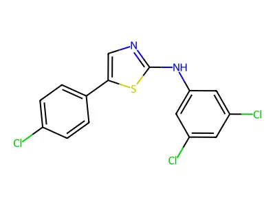 5-(4-chlorophenyl)-N-(3,5-dichlorophenyl)-1,3-thiazol-2-amine structure