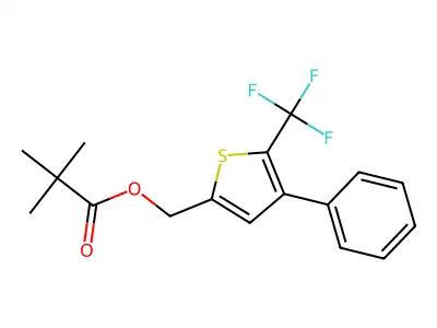 [4-Phenyl-5-(trifluoromethyl)-2-thienyl]methyl pivalate structure