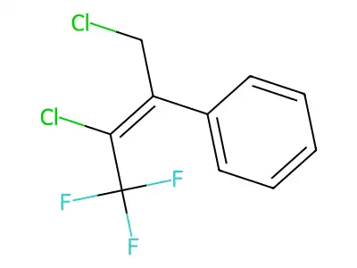1-[2-Chloro-1-(chloromethyl)-3,3,3-trifluoroprop-1-enyl]benzene structure