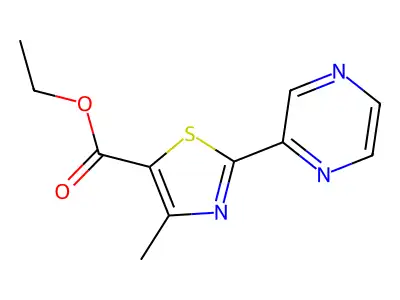 Ethyl 4-methyl-2-(2-pyrazinyl)thiazole-5-carboxylate structure