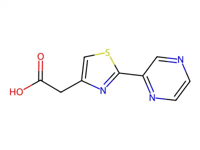 2-(2-(Pyrazin-2-yl)-1,3-thiazol-4-yl)acetic acid structure
