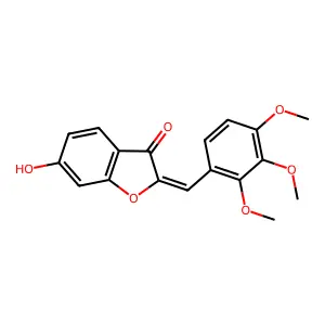 (Z)-6-hydroxy-2-(2,3,4-trimethoxybenzylidene)benzofuran-3(2H)-one structure