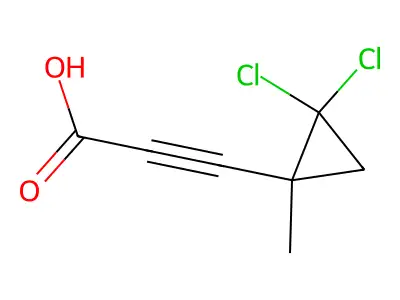 3-(2,2-Dichloro-1-methylcyclopropyl)prop-2-ynoic acid structure