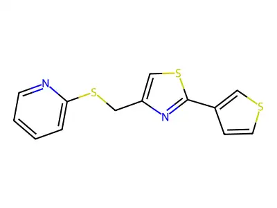 4-[(2-Pyridylthio)methyl]-2-(3-thienyl)-1,3-thiazole structure