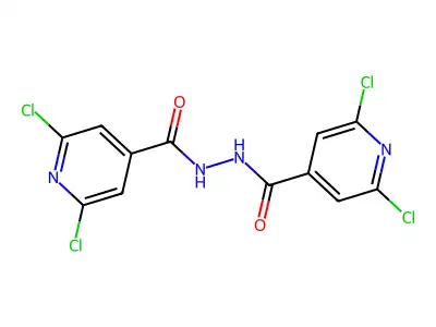 2,6-dichloro-N'-(2,6-dichloropyridine-4-carbonyl)pyridine-4-carbohydrazide structure