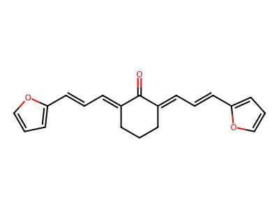 2,6-Bis[3-(furan-2-yl)prop-2-en-1-ylidene]cyclohexan-1-one structure