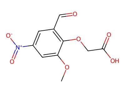 2-(2-Formyl-6-methoxy-4-nitrophenoxy)acetic acid structure