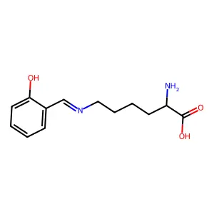 2-Amino-6-[(2-hydroxyphenyl)methylideneamino]hexanoic acid structure