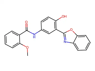 N-[3-(1,3-benzoxazol-2-yl)-4-hydroxyphenyl]-2-methoxybenzamide structure