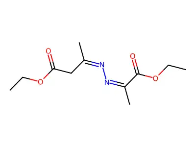 ethyl 3-[(1-ethoxy-1-oxopropan-2-ylidene)hydrazinylidene]butanoate structure