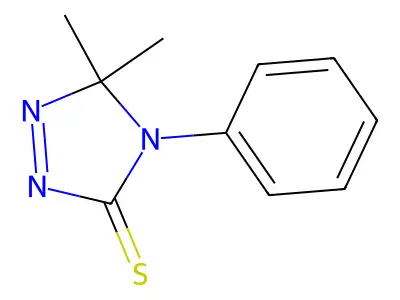 5,5-dimethyl-4-phenyl-4,5-dihydro-3H-1,2,4-triazole-3-thione structure