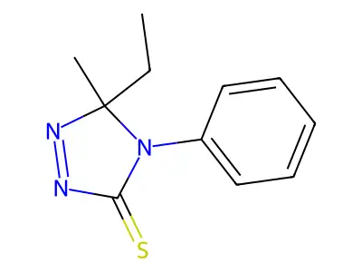 3H-1,2,4-Triazole-3-thione, 5-ethyl-4,5-dihydro-5-methyl-4-phenyl- structure