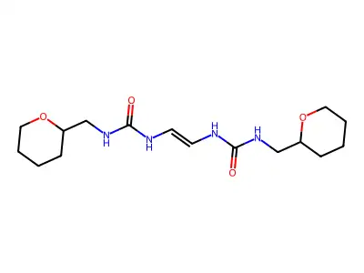 Urea, 1,1'-vinylenebis(3-(tetrahydro-2H-pyran-2-yl)methyl)-, (E)- structure