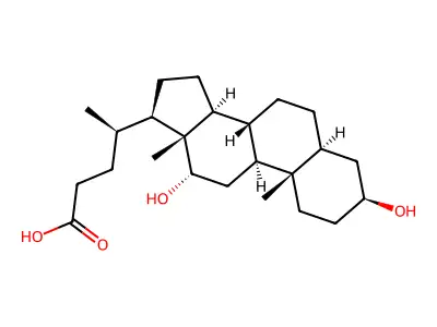3b,12a-Dihydroxy-5a-cholanoic acid structure