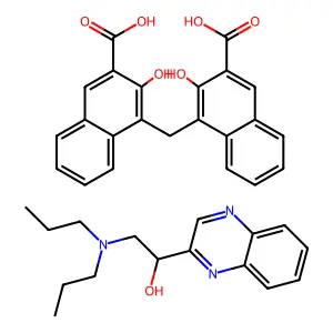 4,4'-Methylenebis(3-hydroxynaphthalene-2-carboxylic acid)--2-(dipropylamino)-1-(quinoxalin-2-yl)ethan-1-ol (1/1) structure