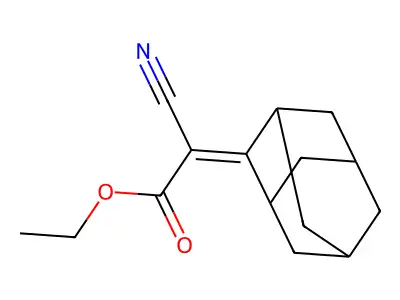 Adamantaneacetic acid, d<2,alpha,alpha-cyano-, ethyl ester structure