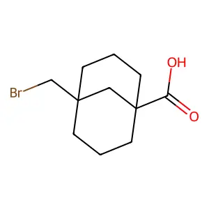 5-(Bromomethyl)bicyclo[3.3.1]nonane-1-carboxylic acid structure