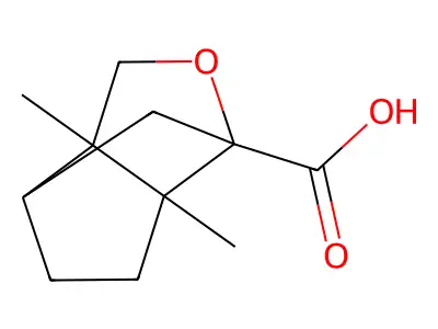 3a,6a-dimethylhexahydro-1H-1,4-methanocyclopenta[c]furan-1-carboxylic acid structure