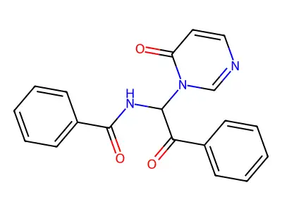N1-[2-oxo-1-(6-oxo-1,6-dihydro-1-pyrimidinyl)-2-phenylethyl]benzamide structure