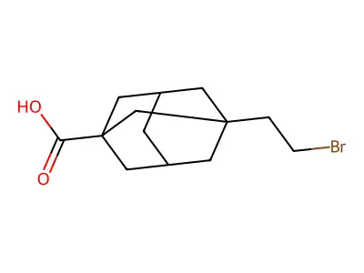 3-(2-Bromoethyl)adamantane-1-carboxylic acid structure