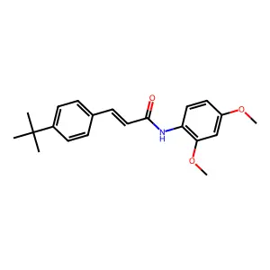 3-(4-tert-butylphenyl)-N-(2,4-dimethoxyphenyl)prop-2-enamide structure