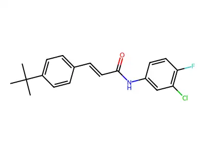 3-(4-tert-butylphenyl)-N-(3-chloro-4-fluorophenyl)prop-2-enamide structure