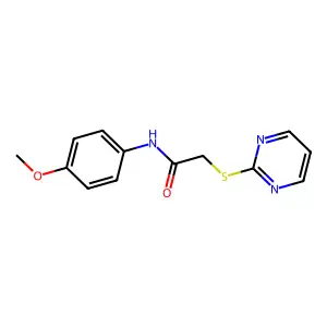 N-(4-methoxyphenyl)-2-(pyrimidin-2-ylsulfanyl)acetamide structure