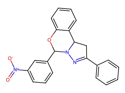 5-(3-Nitrophenyl)-2-phenyl-1,10b-dihydropyrazolo[1,5-c][1,3]benzoxazine structure