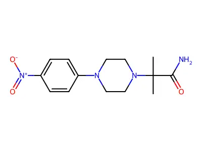 2-Methyl-2-[4-(4-nitrophenyl)piperazin-1-yl]propanamide structure