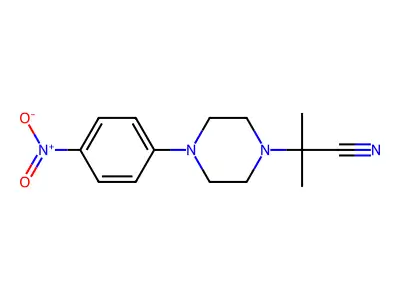 2-Methyl-2-[4-(4-nitrophenyl)piperazin-1-yl]propanenitrile structure